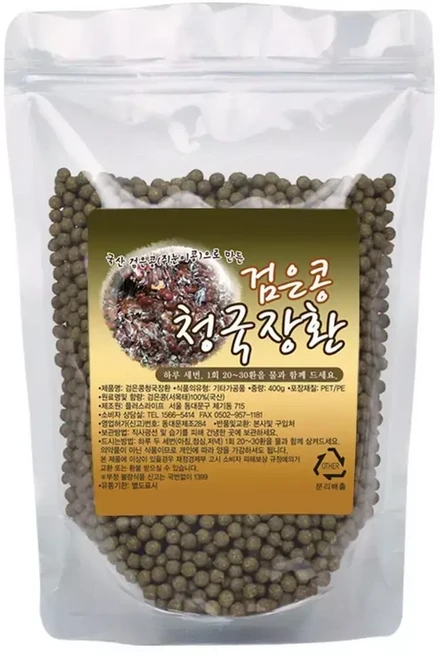 검은콩청국장환 400g발효 국산 국내산 생청 맛있는 선물용 청국장 청정 영양, 400g, 1개