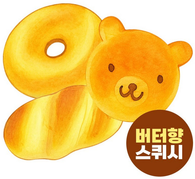 꾹꾹빵 말랑이 스퀴시버터향1개, 단품