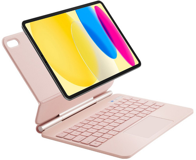 DANYCASE 아이패드 자력 흡착 디지털 전력 마법 키보드 케이스, 핑크, 1개