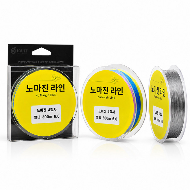 이누잇 노마진 라인 4합사 300m 오색 낚시줄, 1개, 멀티