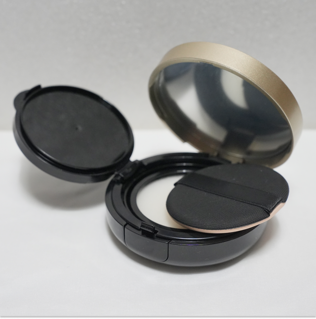 파운데이션 미니 에어 쿠션 팩트 용기 케이스 화장품 공병 소분 선쿠션 만들기 DIY 셀프, 2개, 골드블랙