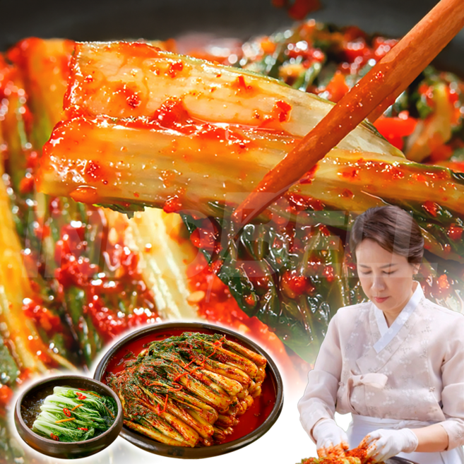 [TV홈쇼핑정품 인포벨] 이인화 명인 얼갈이 김치 전통 수제 남해 전라도 김장 반찬 숙성 저염 추천 명절, 1박스, 5kg