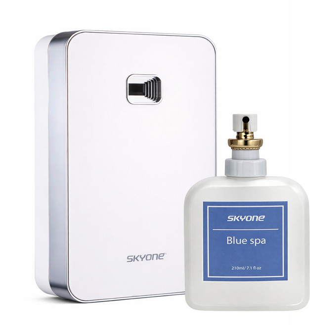스카이원 자동분사기 (화이트) + 방향제 리필액, 1개, 210ml, 블루스파