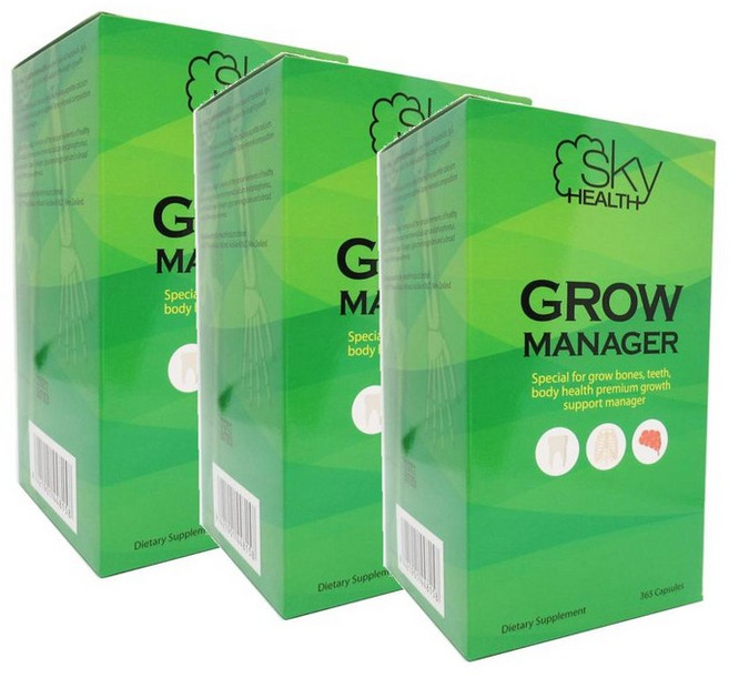 스카이헬스 그로우 매니저 초유 MCHA 아미노산 SkyHealth Grow Manager, 3개, 365정