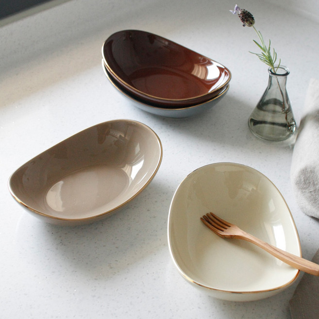 에크렌 골드 림(rim) 타원볼 소 - 4color, 카키브라운, 1개