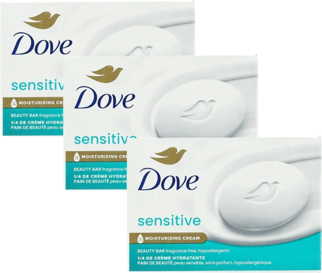 도브 센서티브 모이스처라이징 크림 뷰티 바 106g, 3개입