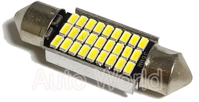 12v 36mm 27칩 방열판 화이트 LED 무극성 실내등 번호판등 트렁크, 1개