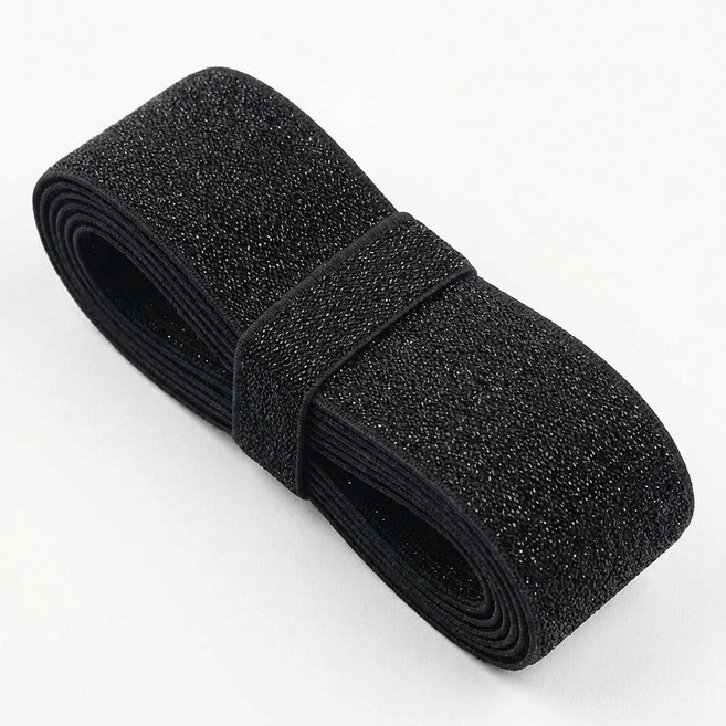 펄 고무밴드 블랙+블랙펄 반짝이 밴딩고무 의류 장식용 허리밴드 고무줄 1마(90cm), 1개, 50mm(블랙+블랙펄) 1마