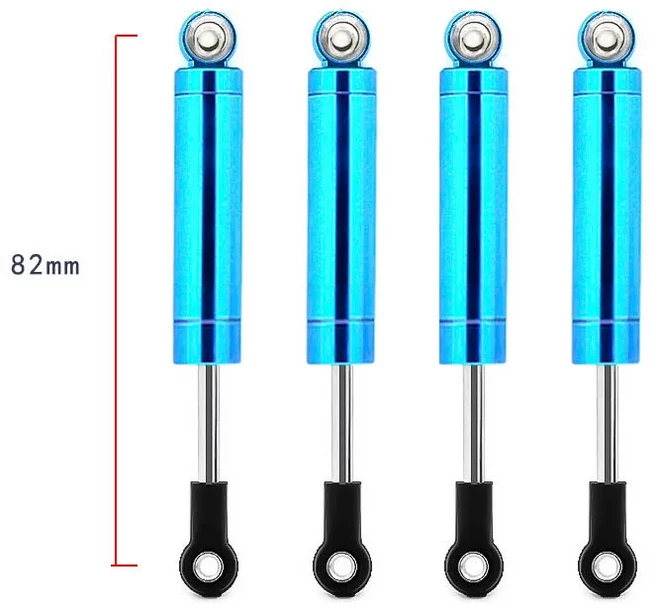 4개/몫 내장 스프링 62/72/82/92/102mm 충격 흡수 댐퍼 1/10 RC 크롤러 축 SCX10 90046 TRX-4 MST Redcat, 11 4PCS Sky blue 82mm