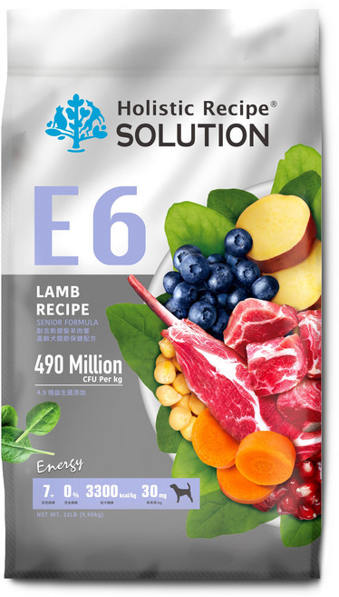耐吉斯 E6 銀髮羊肉餐-高齡犬關節保健, 9.98kg, 1個, 羊肉+菠菜