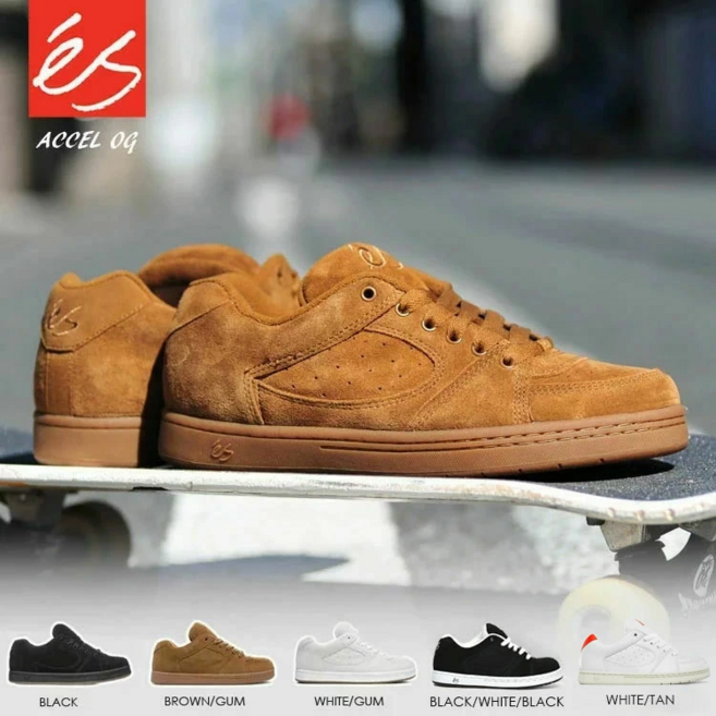 이에스 es ACCEL OG 스케이트 보드화 운동화 화이트 블랙, 270, BLACK