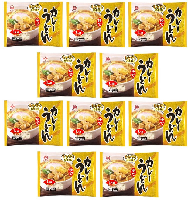 나고야키 시멘테이 범위에서 간단! 삶은 카레 우동 195g×10 / 국수 우동, 1개, 1g