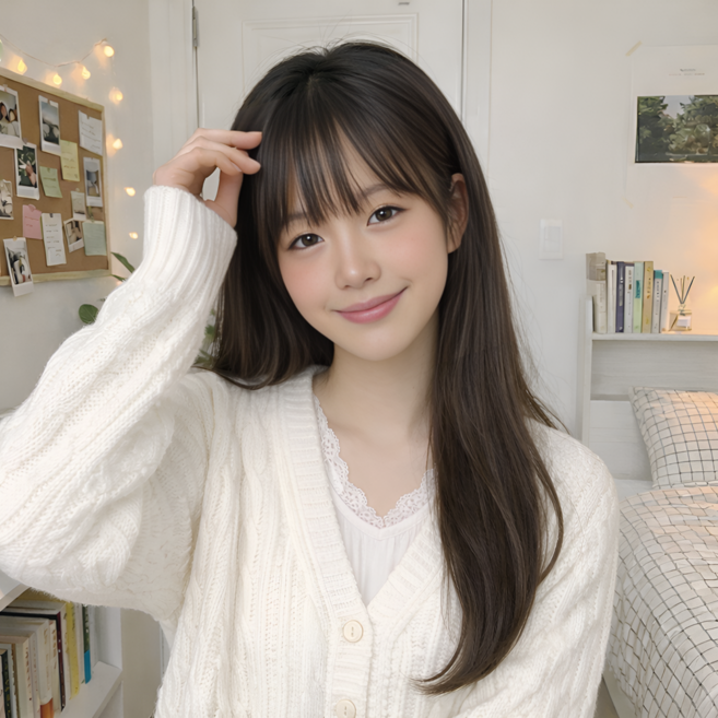 짹짹몰 앞머리가발 똑딱이가발 인모 부분가발, 1개, 내츄럴 블랙