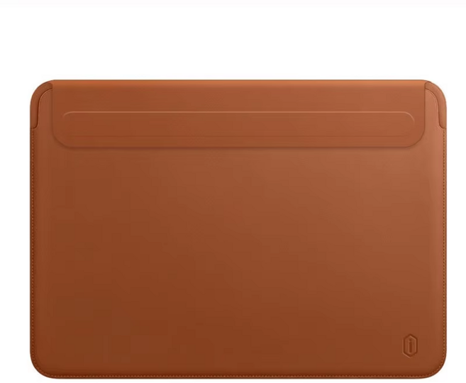 WIWU 노트북 가죽 파우치 슬리브 맥북 케이스, 브라운, 1개