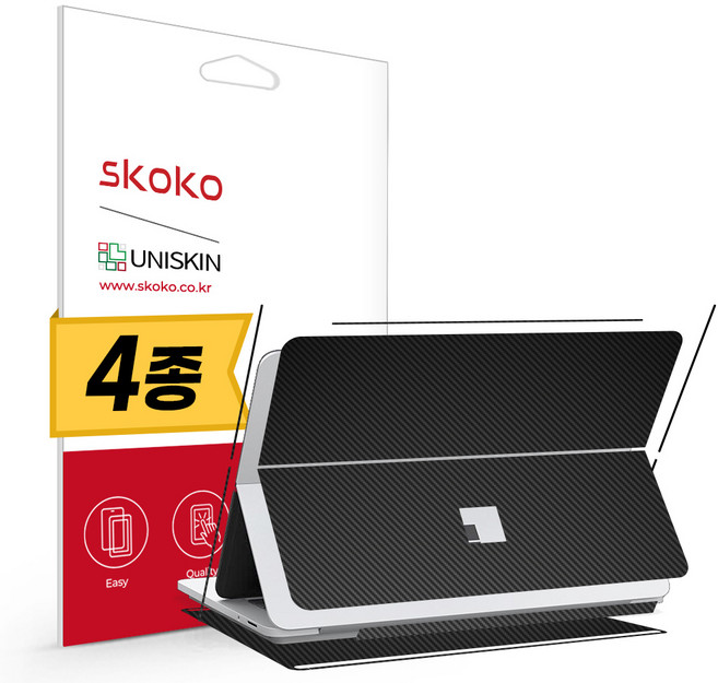 MS 서피스랩탑 스튜디오 유니스킨 전신 외부보호필름 4종, 무광_블랙, 없음, 1개