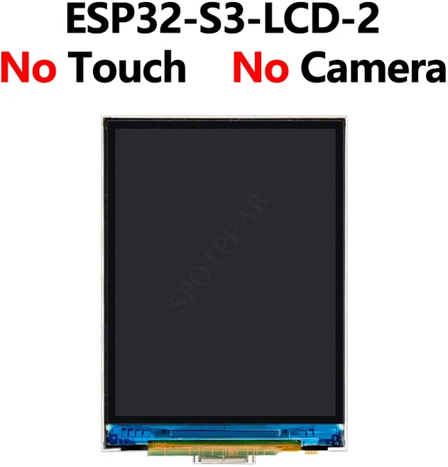 Waveshare ESP32S3 정전식 터치 디스플레이 IPS 240 × 카메라 옵션 와이파이 블루투스 개발 보드 지원, 01 No Touch-No-Camera