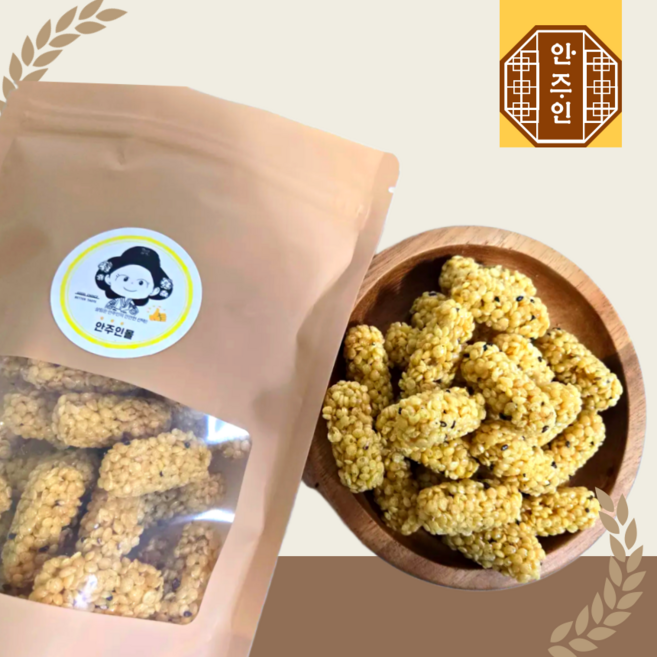 안주인몰 황금귀리깨강정 오트밀 웰빙 참깨 검은깨 사무실 간식, 1개, 80g