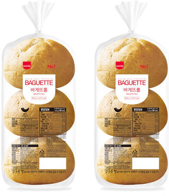 삼립 냉동 바게트롤 600g(200g x3개입) x 2봉 / 빠네빵 파스타빵 스파게티빵, 200g, 6개