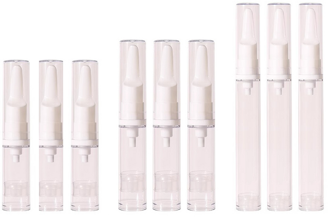 제이로이 파운데이션 스파츌라 진공 공병 혼합세트 크림 에센스 소분 용기, 1세트, 투명 9개