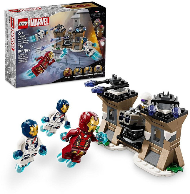 LEGO 마블 아이언맨 & 아이언 군단 대 히드라 군인 조립 세트 창의적인 어린이 및 슈퍼 히어로 팬을 위한 어벤져스 장난감 만 6세 이상 남아 여아를 선물 미니 피규어