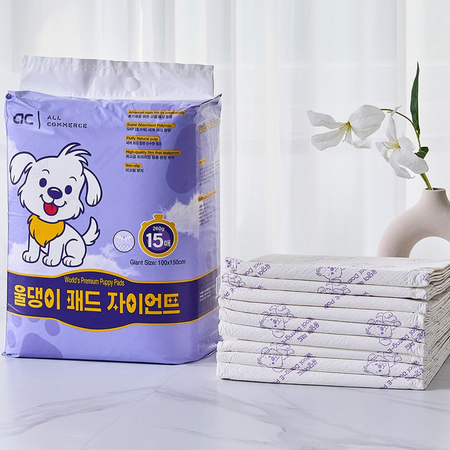 울댕이패드 순간흡수 프리미엄 배변패드 초특대형 일반형 모음, 3개, 15개입