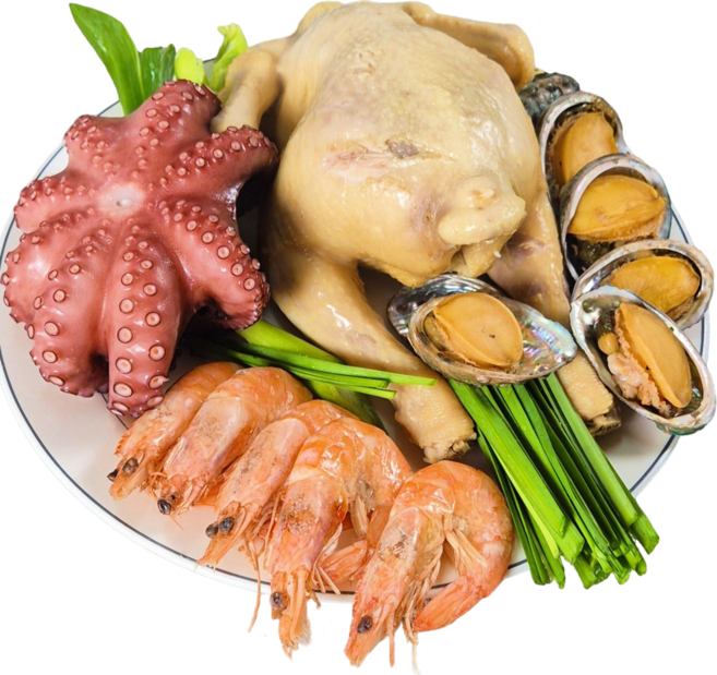 자연달다 복날 해신탕 밀키트 몸보신 생닭 전복 해물 보양탕, 1세트, 1.8kg