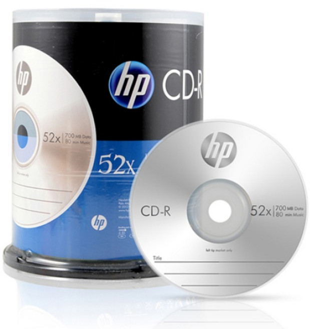 [HP] CD-R 52배속 700MB [케익/100매], HP CD-R 52x 700MB 케익 100장, 1개