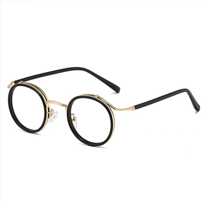 티큐 가벼운 일본 느낌 작은알 실리콘 코받침 라운드 뿔테 안경테 F569