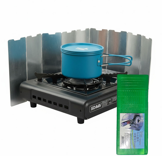 키친9단 캠핑 휴대용 12단 가스렌지 버너 가림막 바람막이/ 국산, 1개, 실버