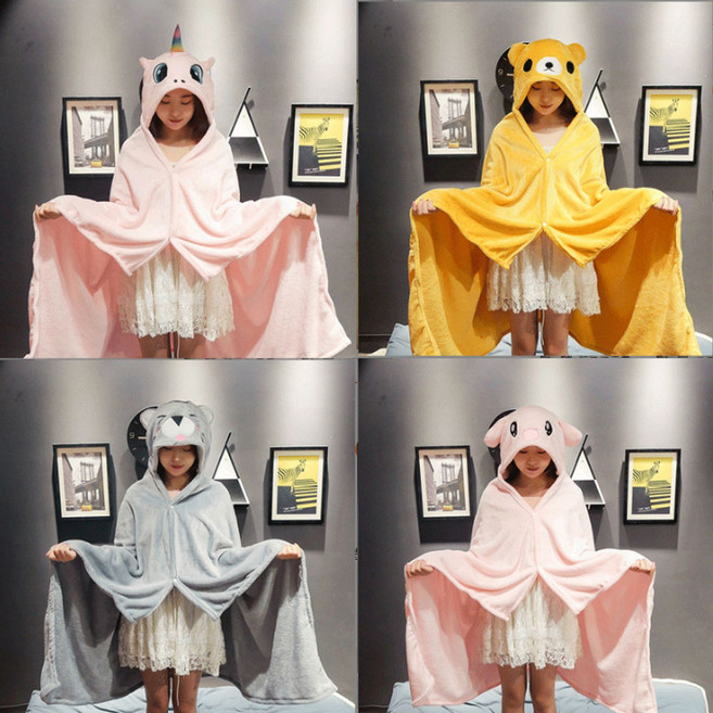 의지몰 캐릭터 후드담요 애착이불