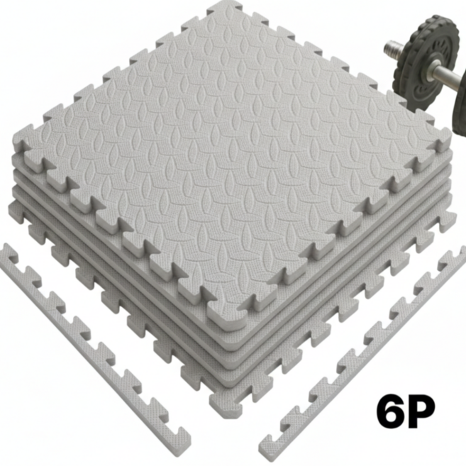 웰리버리 홈짐매트 헬스 운동 장판, 6개, 그레이