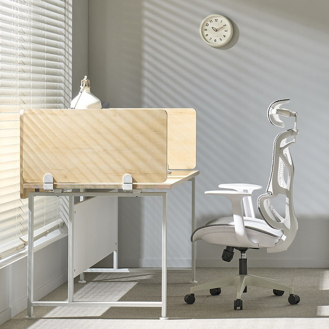 사무실 책상 공간분리 측면부 직선형 파티션 780, 780/클립유닛/화이트/오크, 클립유닛/화이트/오크