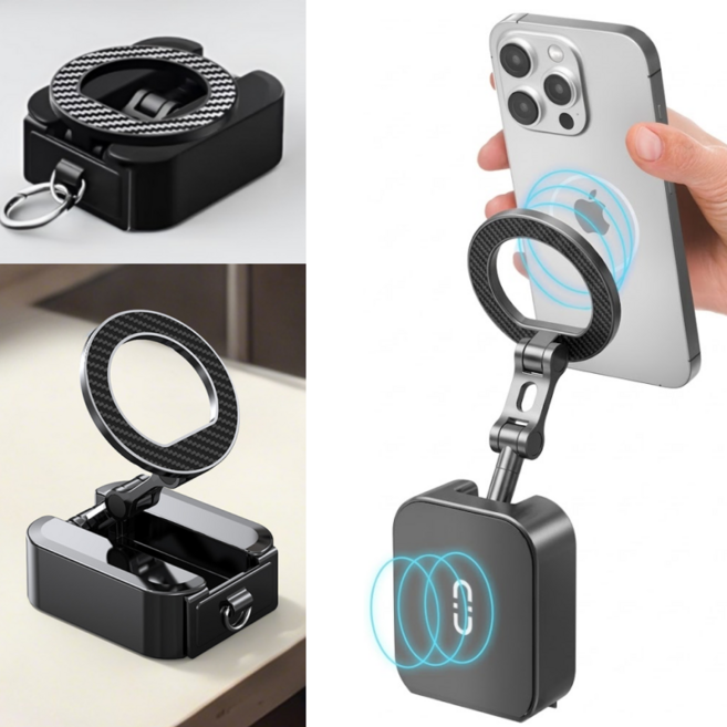 위드코지 맥세이프 휴대폰 자석 거치대, 1개, 블랙