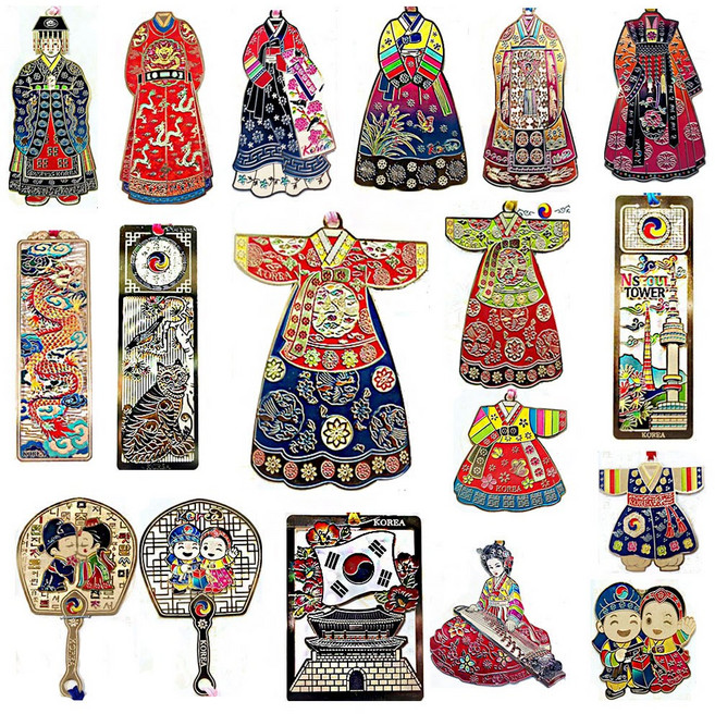 (주)파앤카코리아 한국 전통금장 칠색 책갈피, 가1-5(다양하게)