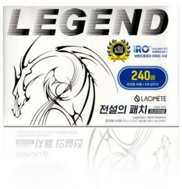 라오메뜨 전설의 패치 프리미엄 준대형 40매 / 1개, 1박스, 240매 - 쿠팡