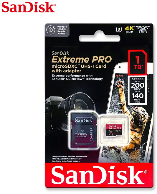 SanDisk 1TB Extreme PRO A2 V30 microSD U3 UHS-I 速度高達 200MB 高速記憶卡, 1個