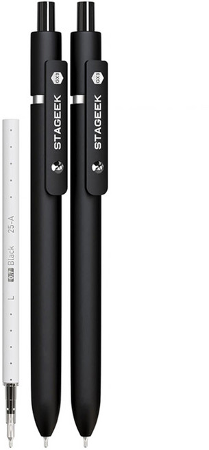 STAGEEK 볼펜 0.7mm 스테이지크 볼펜2개 리필심1개 세트 GX3, 1세트, 블랙바디2+리필심