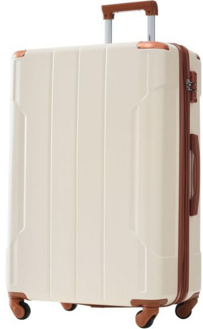 여행 여성 남성용 Merax 20인치 기내 반입 바퀴 알루미늄 합금 코너 하드 쉘 가방 TSA 수하물 가방블랙, White brown, 28 inch