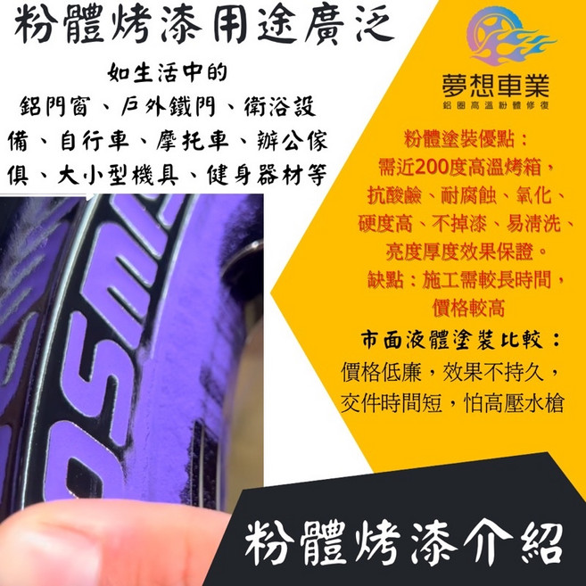 輪框粉體烤漆修復 鋁圈修復 客製化烤漆, 1個