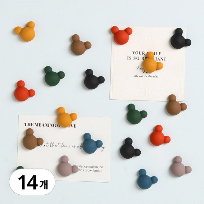 서플라이랩 귀여운 냉장고 자석 마그넷 세트 9종, 7. 곰돌이 14p