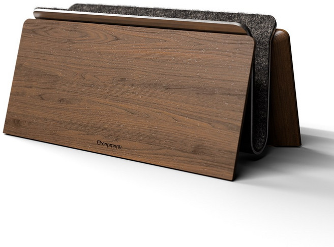 Ekeepment 우드도크 클램쉘 수직 노트북거치대, Walnut, 1개