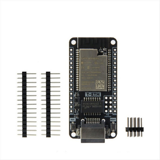 T-Eth-Lite Development Board ESP32 Wover-E 이더넷 모듈 지원 TF 확장 가능한 전력 Poe Shield H673, [01] Black, 검은색