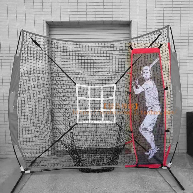 야구 네트 투수 배팅망 투구 피칭망 스트라이크존 배팅, 1개, 단일 레드