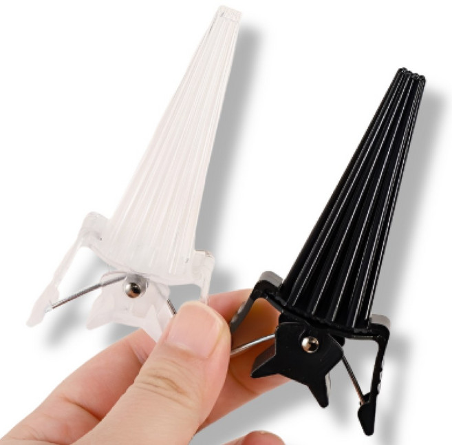 온무브 남자 가르마 집게 볼륨 헤어 핀, 1세트, 검정+투명