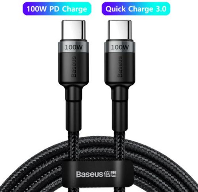 베이스어스 Baseus 고속 충전 4.0 충전기 타입 C 케이블 100W USB to C타입 60W USBC PD 코드, 6) 100W Black - 1m, 없음