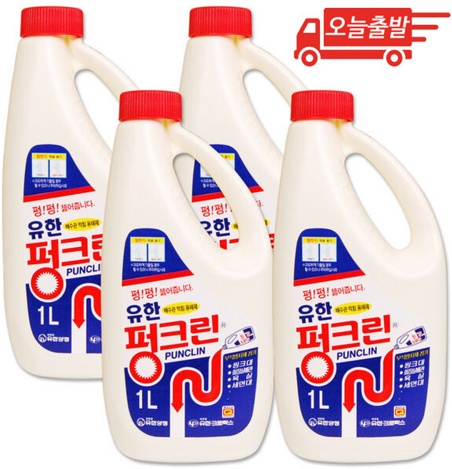 오늘출발 유한락스 펑크린, 4개, 1L