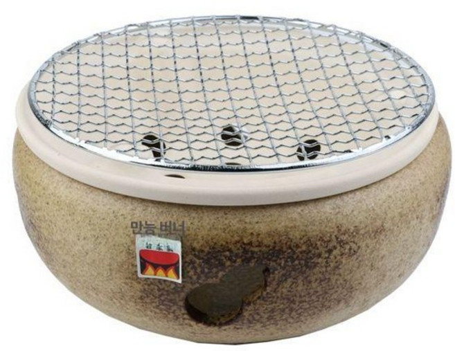 일본 반코야끼 가정용 야키니쿠 뚝배기 숯불구이 도자기 그릴, 1개