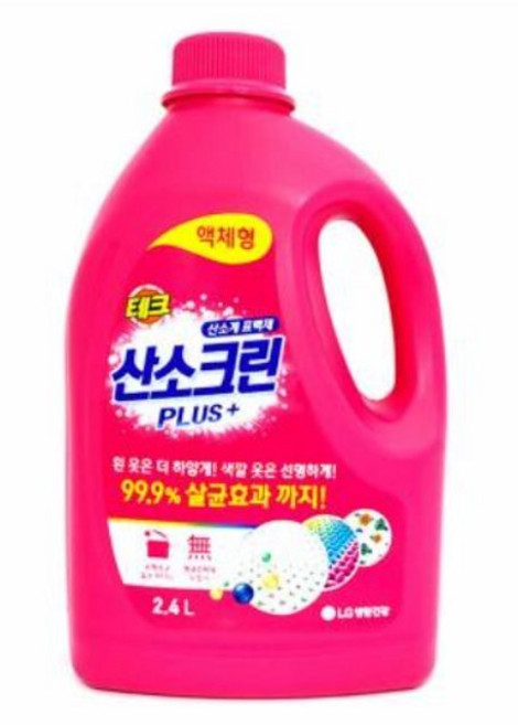 쿨샵 LG 테크 산소크린 플러스 액체형 세제 세탁세제 reo+9262qY, 2.4L, 1개