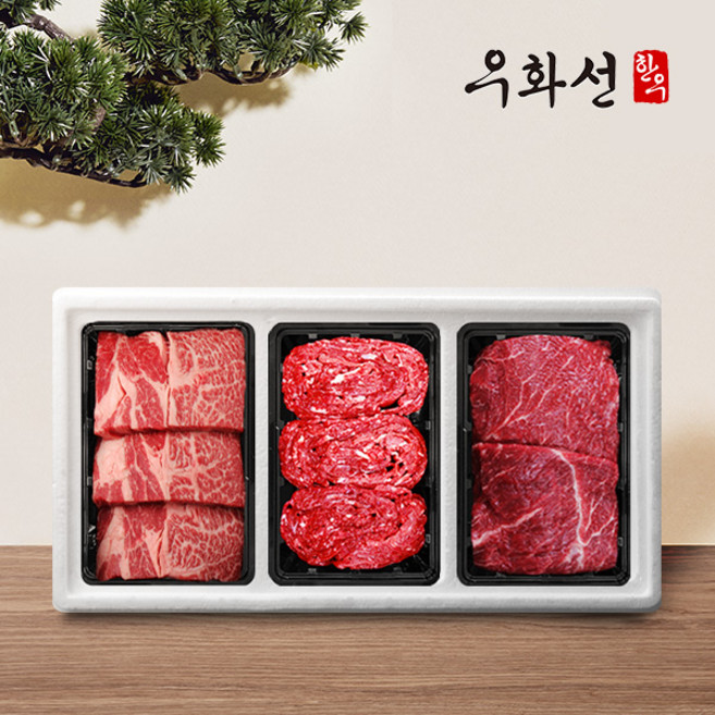횡성한우 암소숙성 1등급 구이정육 혼합세트 2호(꽃등심+불고기+국거리팩당400g총1.2kg)냉장, 1개, 1.2kg