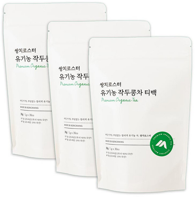 쌍치로스터 유기농 작두콩차 티백 30, 3개, 30g